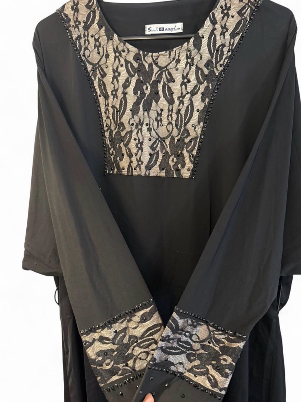 Black Abaya with Lace design